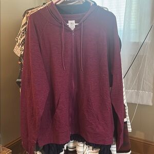 Athletic Works Burgundy Zip-Up Jacket